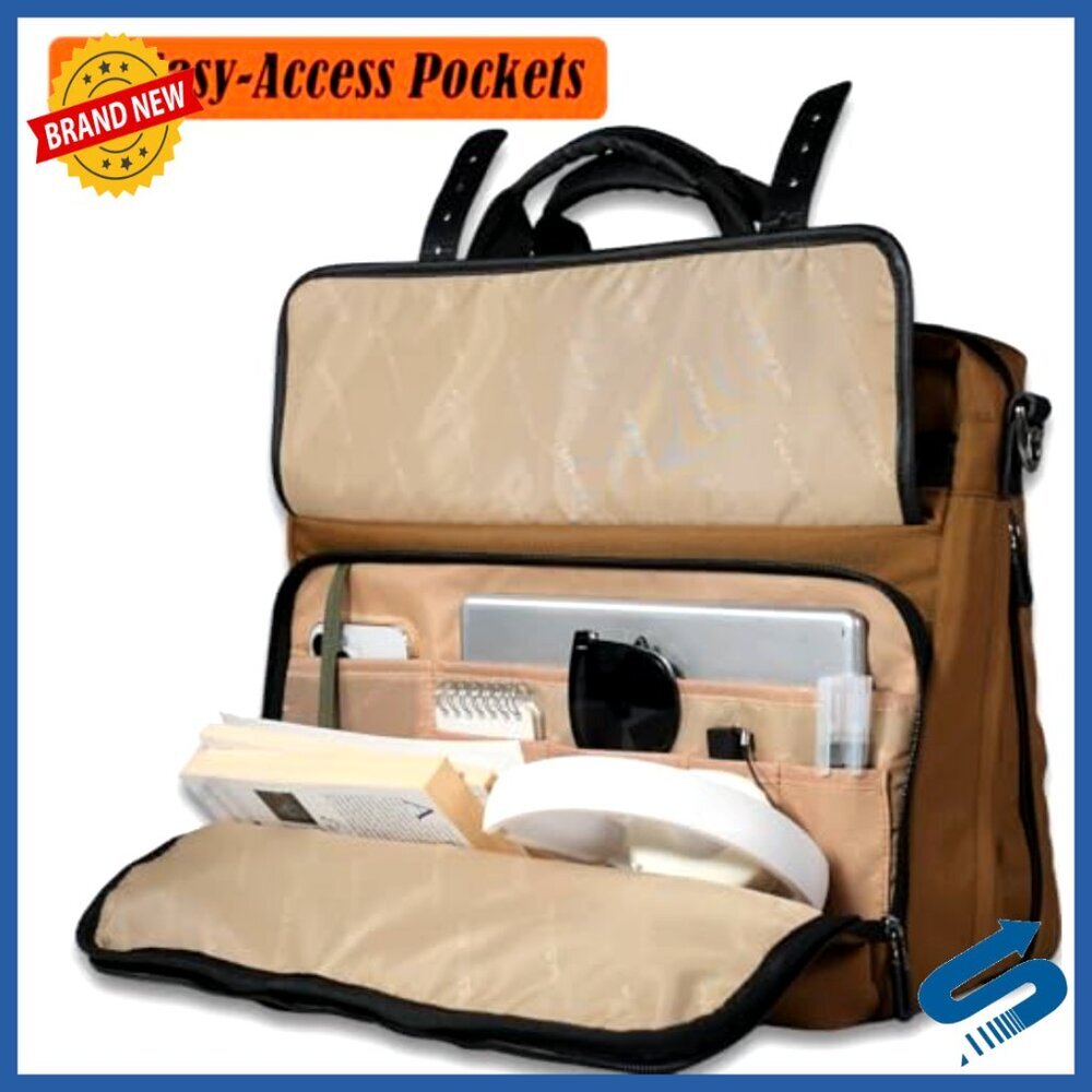 Professional Business Briefcase Expandable Laptop Bag Durable Mens Work Bag - Picture 4 of 7